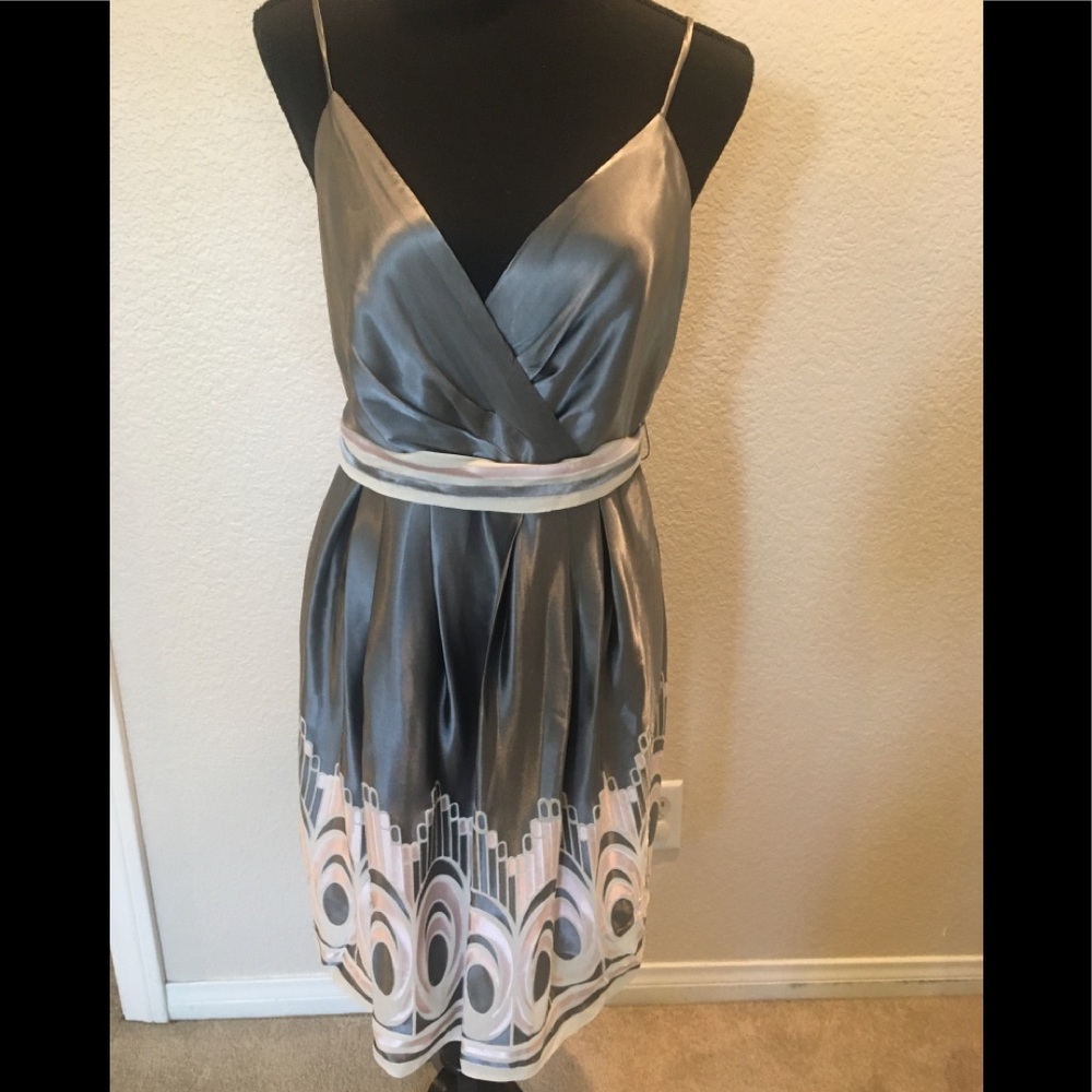 BCBG Max Azria. Grey with pink dress